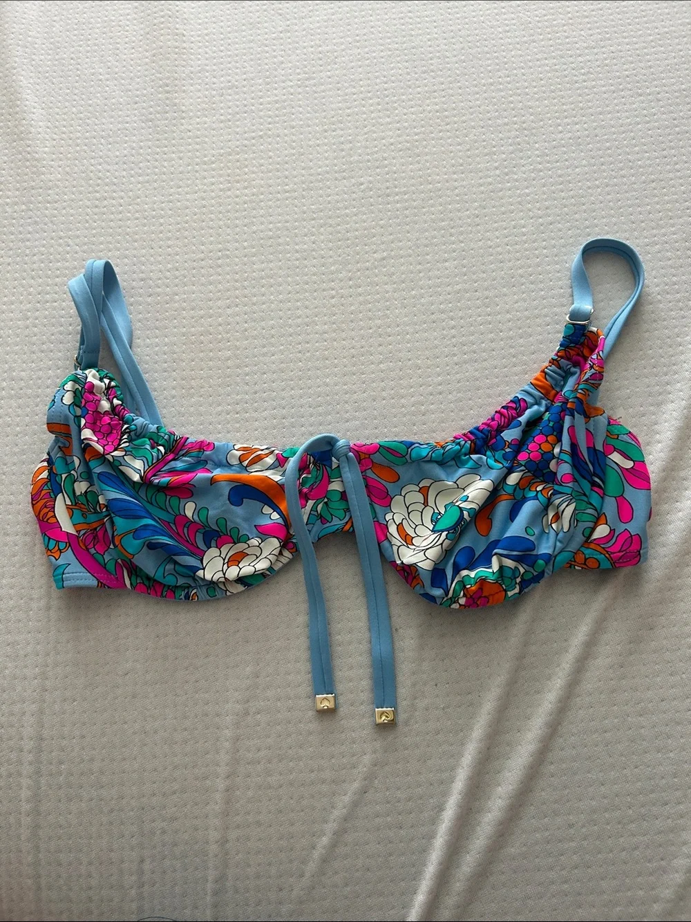 kate spade Blue Floral Print Bikini set XL